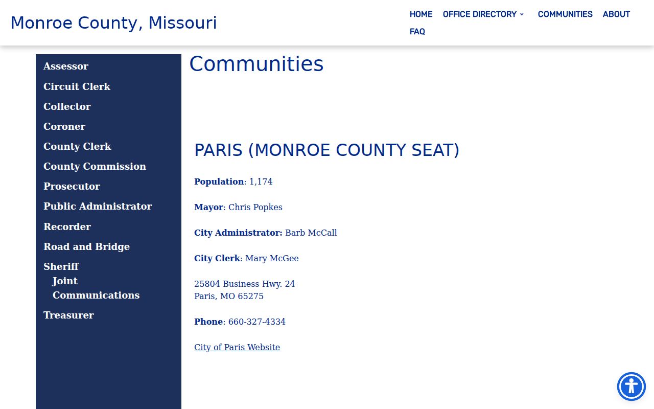 Madison criminal records contact in the official Monroe County communities directory