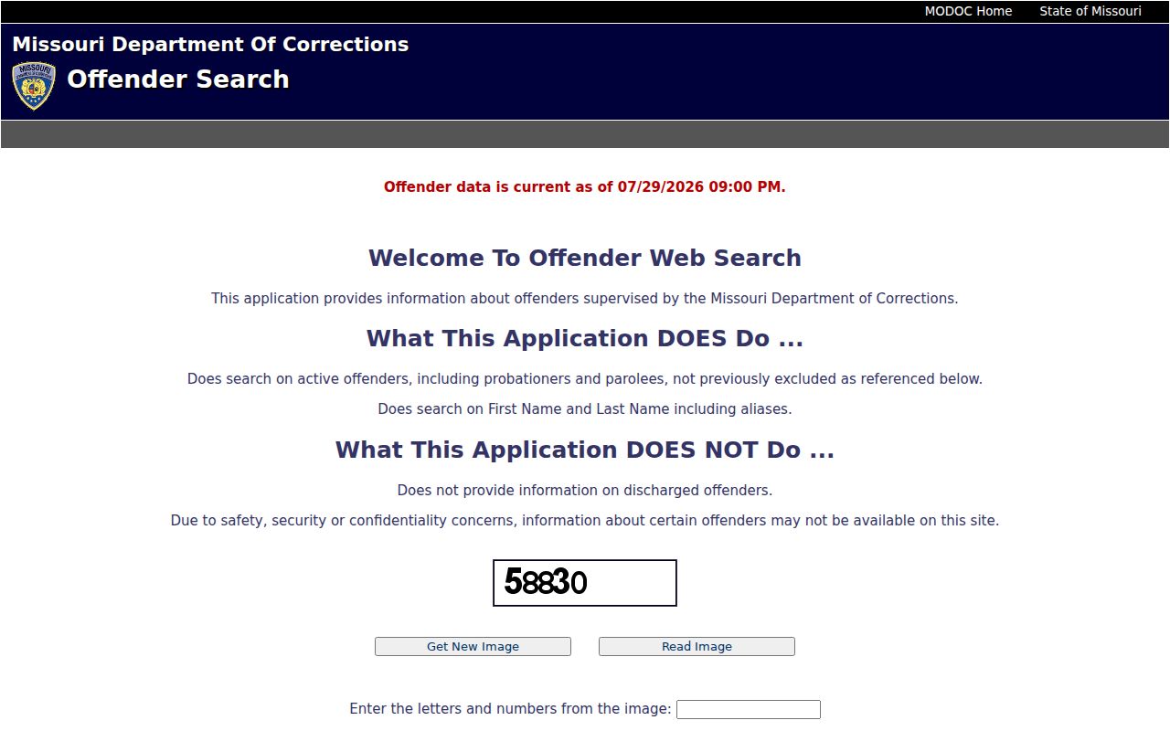 Monroe County criminal record search through Missouri DOC custody locator